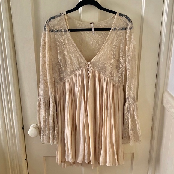 Free People Lace Dress - Bell Sleeves - Picture 2 of 12
